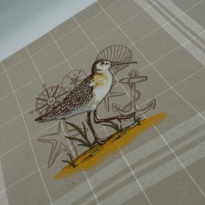 Torchon brodé beige